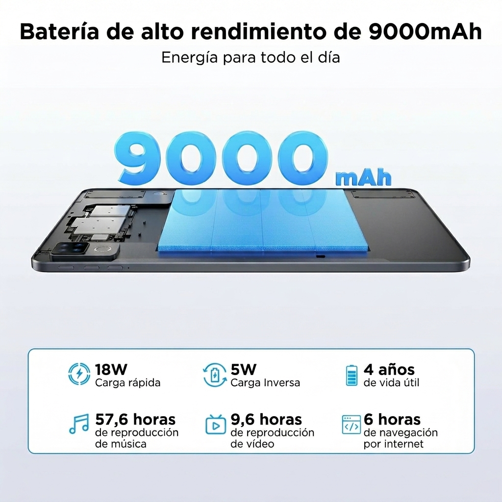 【Última versión Android 16】Tablet DOOGEE U12 VIP con Android 16, pantalla de 12 pulgadas, 24 GB de RAM + 128 GB de almacenamiento ampliable hasta 2 TB, Gemini AI, teclado y lápiz incluidos, batería de 9000 mAh con carga de 18 W, cámaras de 13 MP + 8 MP, tablet infantil con procesador Octa-Core, Widevine L1, OTG y Face ID. - Image 3